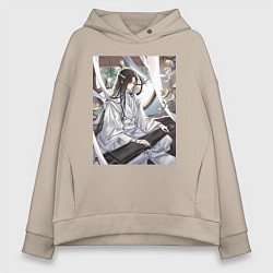 Толстовка оверсайз женская Ванцзи Лань, цвет: миндальный