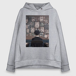 Толстовка оверсайз женская Патриотизм Мориарти Шерлок, цвет: меланж