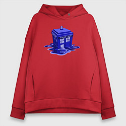 Толстовка оверсайз женская Tardis ink, цвет: красный