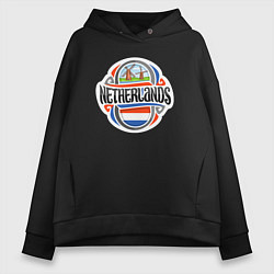 Толстовка оверсайз женская Netherlands, цвет: черный
