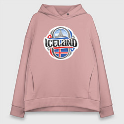Толстовка оверсайз женская Моя Исландия, цвет: пыльно-розовый