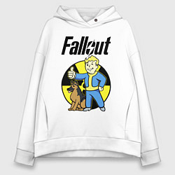 Толстовка оверсайз женская Vault boy and dog, цвет: белый