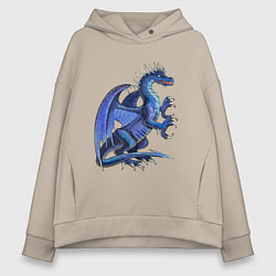Толстовка оверсайз женская Azure dragon, цвет: миндальный