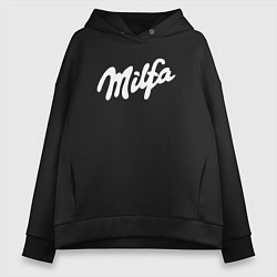 Толстовка оверсайз женская Милфа в стиле милки, цвет: черный