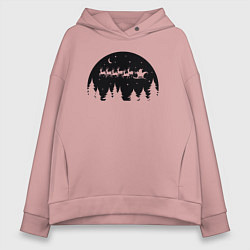 Толстовка оверсайз женская Night Santa Claus, цвет: пыльно-розовый