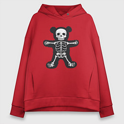 Толстовка оверсайз женская Skeletor bear, цвет: красный
