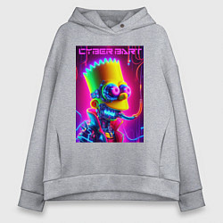 Толстовка оверсайз женская Cyber Bart - neon glow fantasy, цвет: меланж