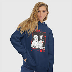 Толстовка оверсайз женская Человек-бензопила Денджи Пауэр Аки Хаякава, цвет: тёмно-синий — фото 2