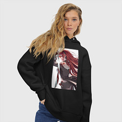 Толстовка оверсайз женская Реинкарнация безработного Бореас Грейрат, цвет: черный — фото 2