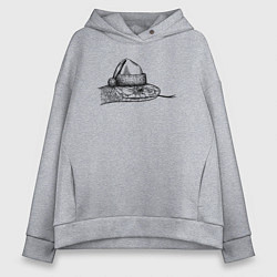 Толстовка оверсайз женская Змей новогодний, цвет: меланж