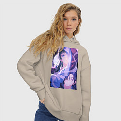 Толстовка оверсайз женская Монолог фармацевта Маомао сыщик, цвет: миндальный — фото 2