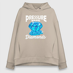 Женское худи оверсайз Pressure makes diamonds