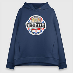 Толстовка оверсайз женская Croatia, цвет: тёмно-синий