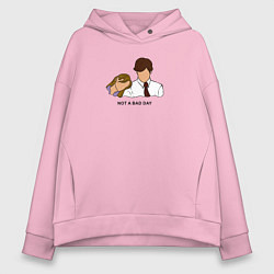Толстовка оверсайз женская Not a bad day - the office, цвет: светло-розовый