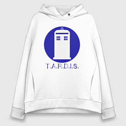 Толстовка оверсайз женская Blue tardis, цвет: белый