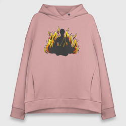 Толстовка оверсайз женская Fire yoga, цвет: пыльно-розовый