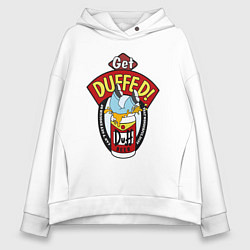 Толстовка оверсайз женская Duff beer with Homer, цвет: белый