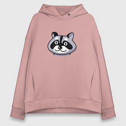 Толстовка оверсайз женская Енот обормот, цвет: пыльно-розовый