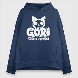 Толстовка оверсайз женская Goro cuddly carnage logo, цвет: тёмно-синий