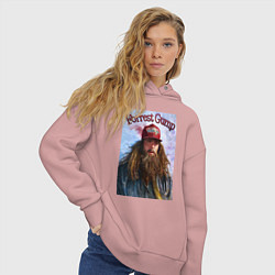 Толстовка оверсайз женская Форест Гамп - Том Хэнкс, цвет: пыльно-розовый — фото 2