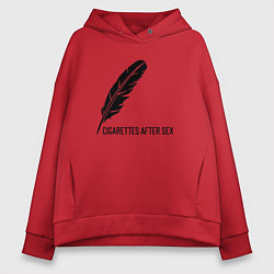 Толстовка оверсайз женская Cigarettes after sex - музыкальная группа, цвет: красный
