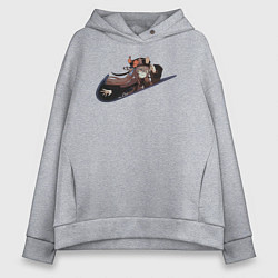 Толстовка оверсайз женская Hu-Tao Genshin Impact, цвет: меланж