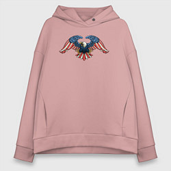 Толстовка оверсайз женская Орёл - USA, цвет: пыльно-розовый