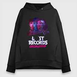 Толстовка оверсайз женская Персонажи Lost records bloom and rage, цвет: черный