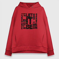 Толстовка оверсайз женская Let It Be, цвет: красный