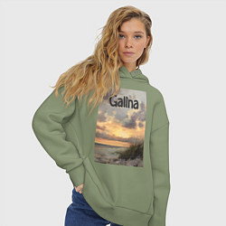 Толстовка оверсайз женская Galina закат, цвет: авокадо — фото 2