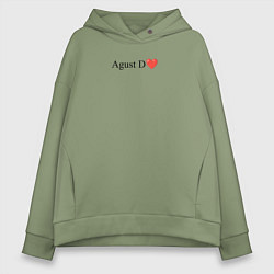 Толстовка оверсайз женская BTS Agust D, цвет: авокадо
