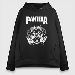 Толстовка оверсайз женская Pantera rock dog, цвет: черный