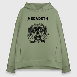 Толстовка оверсайз женская Megadeth - rock dog, цвет: авокадо