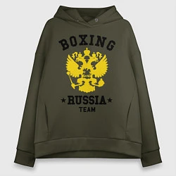 Толстовка оверсайз женская Boxing Russia Team, цвет: хаки