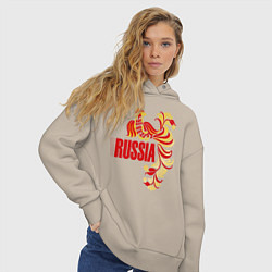 Толстовка оверсайз женская Russia, цвет: миндальный — фото 2