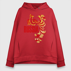 Толстовка оверсайз женская Russia, цвет: красный
