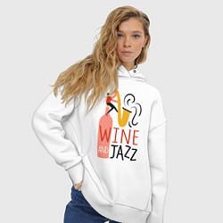 Толстовка оверсайз женская Винишко и джаз, цвет: белый — фото 2