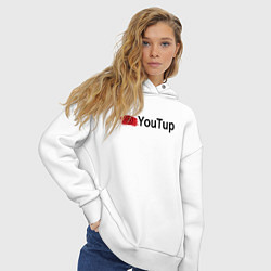 Толстовка оверсайз женская Youtup youtube, цвет: белый — фото 2