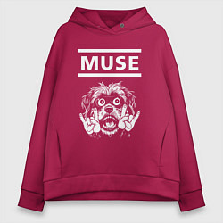 Толстовка оверсайз женская Muse rock dog, цвет: маджента