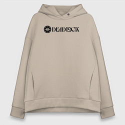 Толстовка оверсайз женская Deadlock white logo, цвет: миндальный