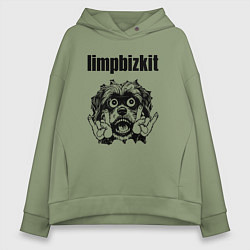 Толстовка оверсайз женская Limp Bizkit - rock dog, цвет: авокадо