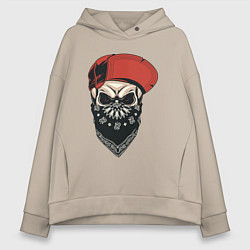 Толстовка оверсайз женская Хип-хоп гангстер, цвет: миндальный