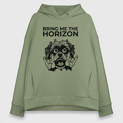 Толстовка оверсайз женская Bring Me the Horizon - rock dog, цвет: авокадо