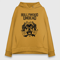 Толстовка оверсайз женская Hollywood Undead - rock dog, цвет: горчичный