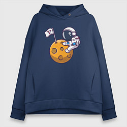 Толстовка оверсайз женская Захватчик Луны, цвет: тёмно-синий