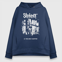 Толстовка оверсайз женская Slipknot - skeleton girl, цвет: тёмно-синий
