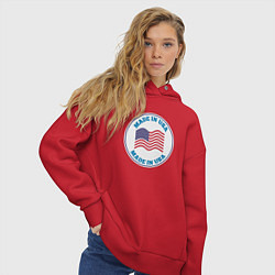 Толстовка оверсайз женская Сделано в Америке, цвет: красный — фото 2