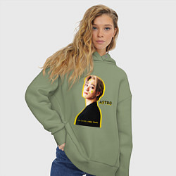 Толстовка оверсайз женская Улыбка astro, цвет: авокадо — фото 2