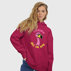 Толстовка оверсайз женская Flamingo all the way, цвет: маджента — фото 2