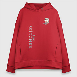 Толстовка оверсайз женская Ведьмак курва, цвет: красный